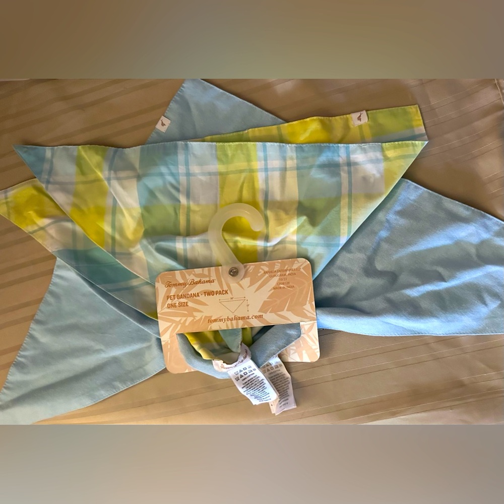 NWT Tommy Bahama 2 bandanas blue and yellow